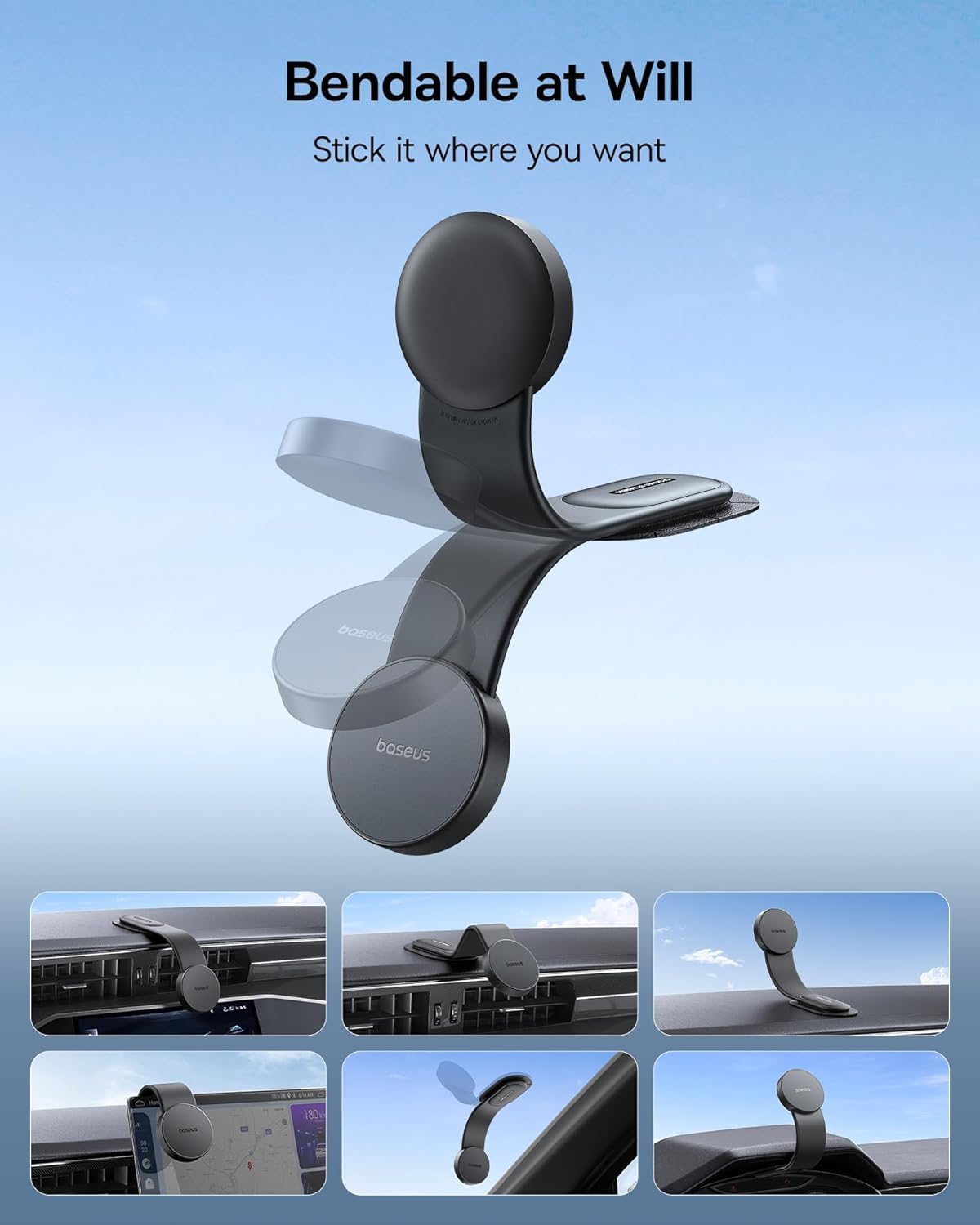 Baseus C02 Go Magnetic Car Phone Holder for Dashboard