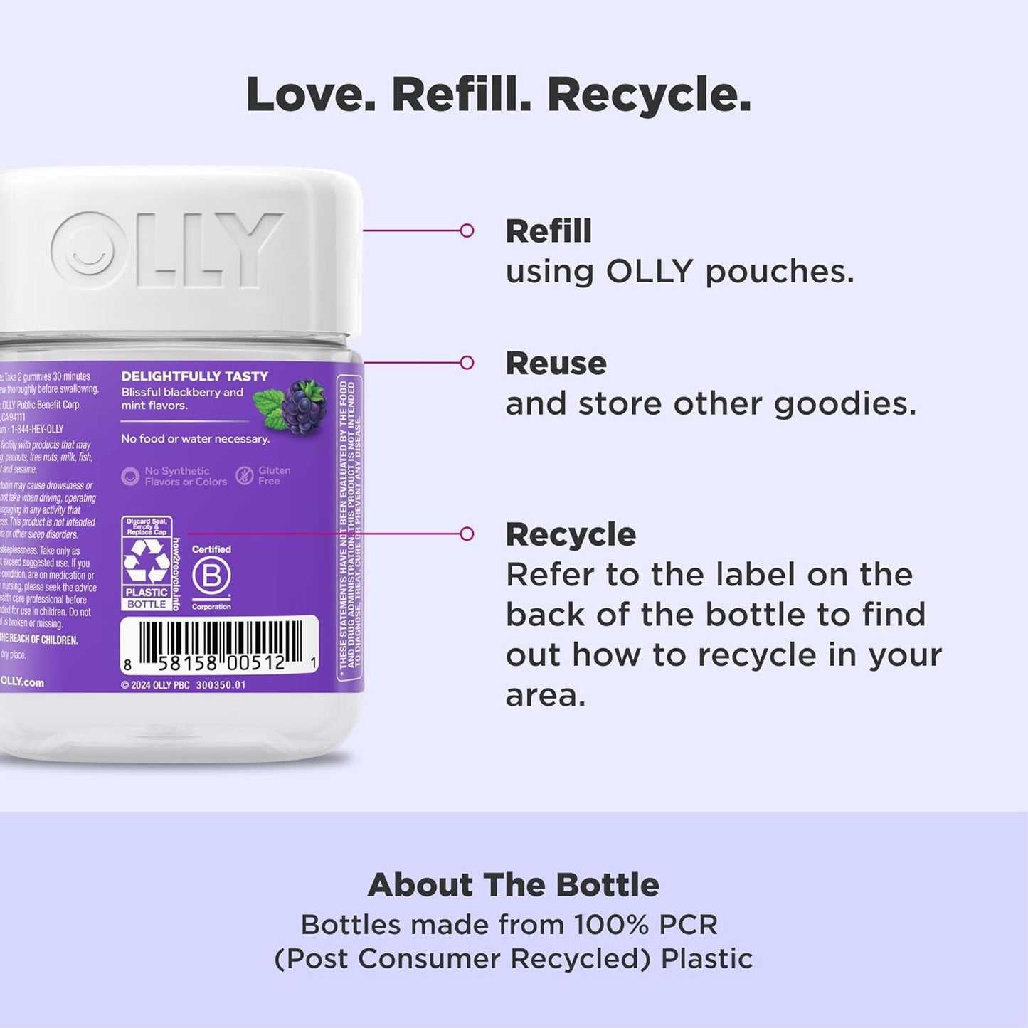 Restful Sleep Gummy Supplement with Melatonin & L-Theanine Chamomile, Blackberry Zen, 50 Gummies (25 Day Supply) Supports a Healthy Sleep Cycle* (Packaging May Vary)