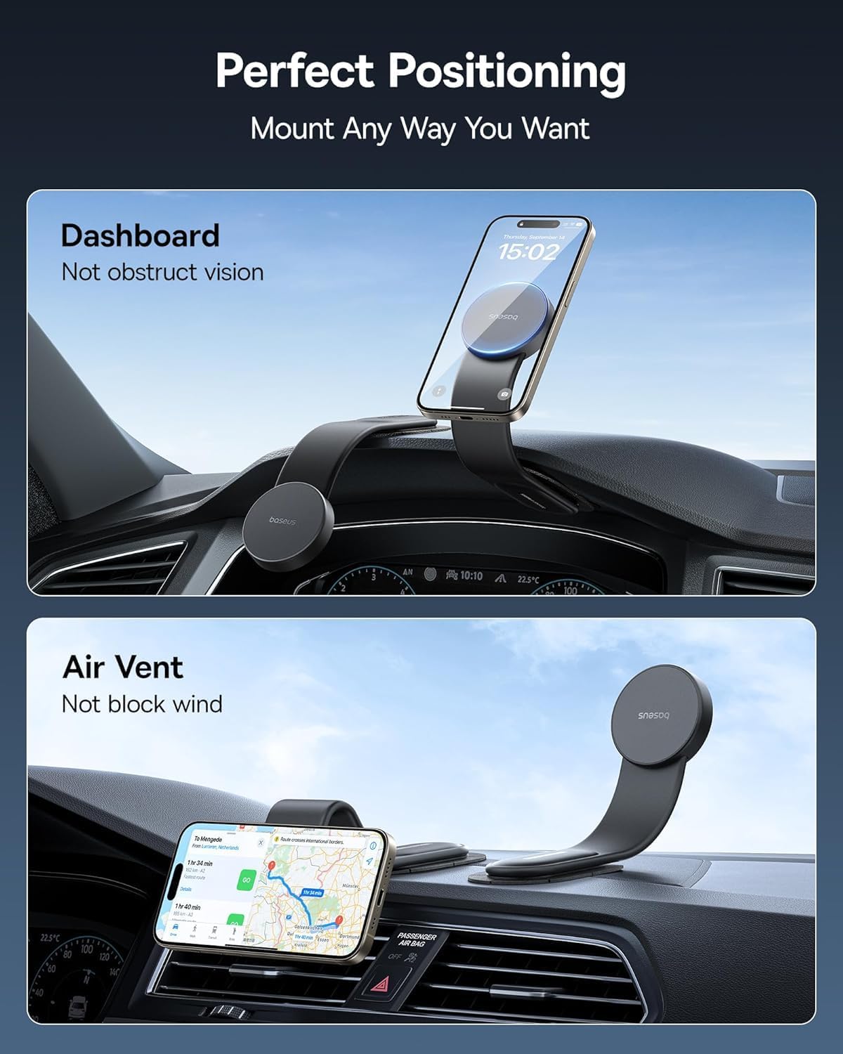 Baseus C02 Go Magnetic Car Phone Holder for Dashboard