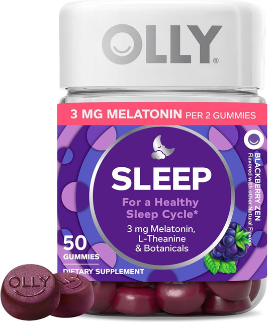 Restful Sleep Gummy Supplement with Melatonin & L-Theanine Chamomile, Blackberry Zen, 50 Gummies (25 Day Supply) Supports a Healthy Sleep Cycle* (Packaging May Vary)