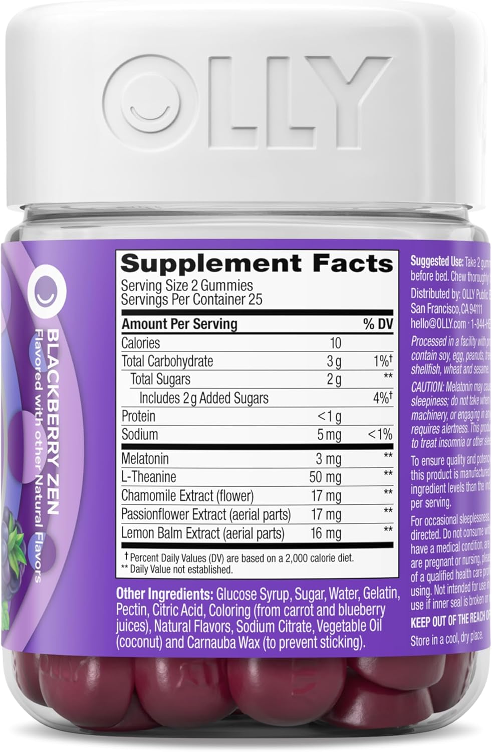 Restful Sleep Gummy Supplement with Melatonin & L-Theanine Chamomile, Blackberry Zen, 50 Gummies (25 Day Supply) Supports a Healthy Sleep Cycle* (Packaging May Vary)