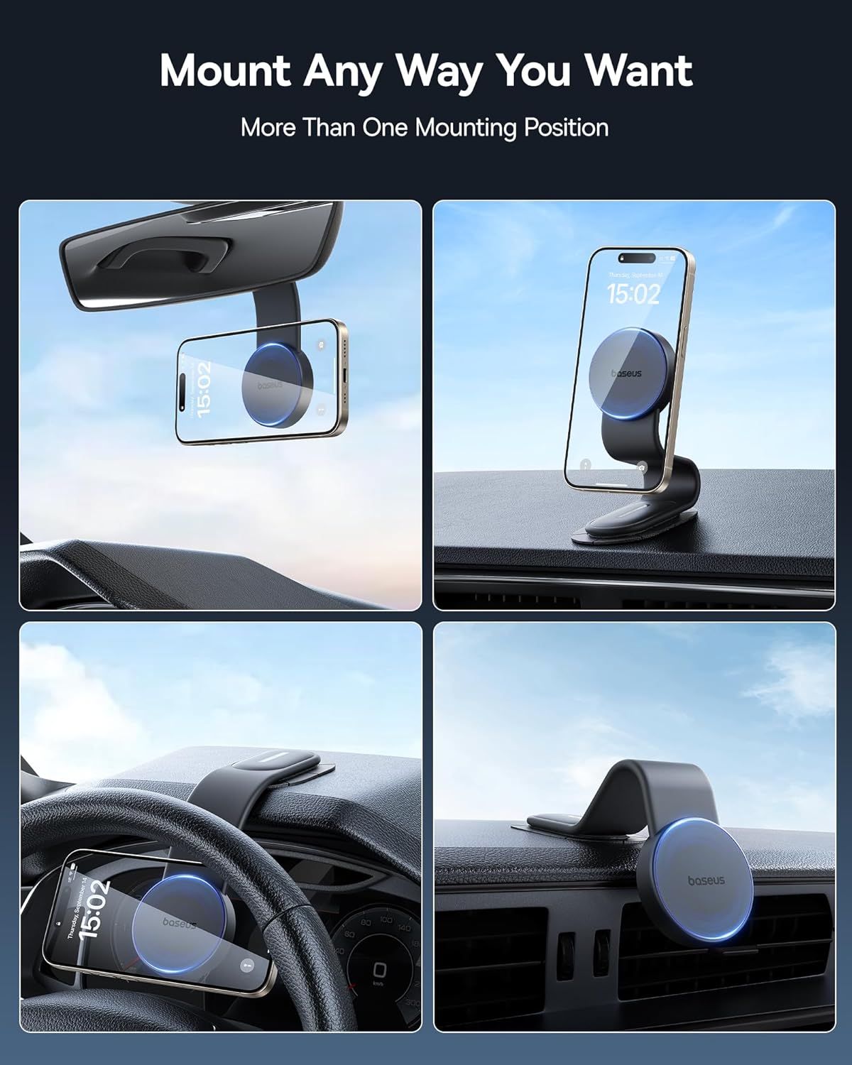 Baseus C02 Go Magnetic Car Phone Holder for Dashboard
